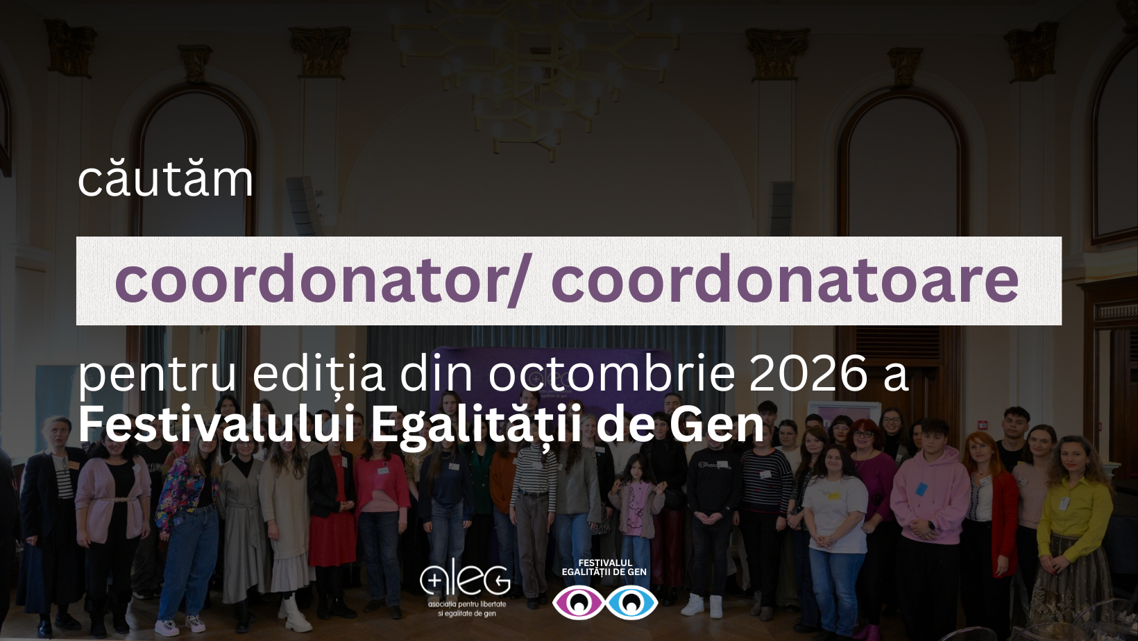 Apel pentru selecția unui Youth coordinator pentru Festivalul Egalității de Gen 2026